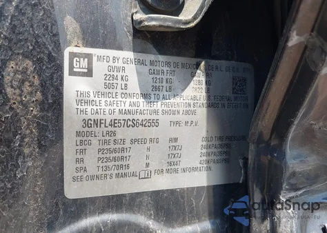 2012 Chevrolet Captiva Sport Ltz from USA, damaged, VIN 3GNFL4E57CS642555